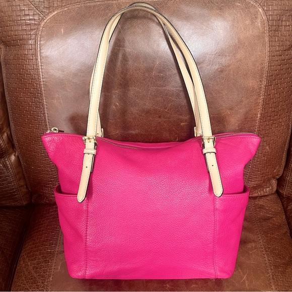 Michael Kors Genuine Leather Pink Fuchsia Tote Shoulder Bag